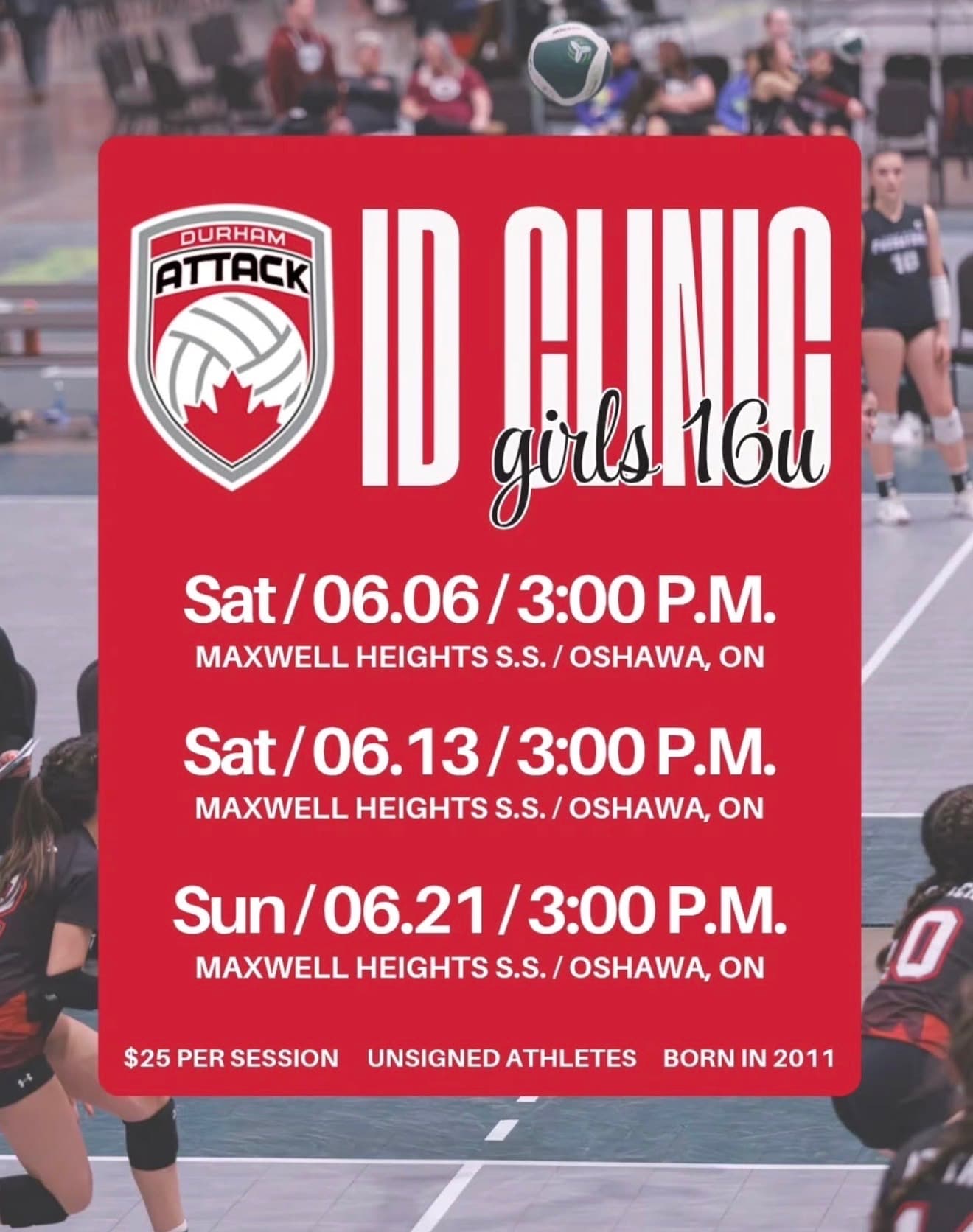 Girls 16U ID Clinic - Session 1 flyer