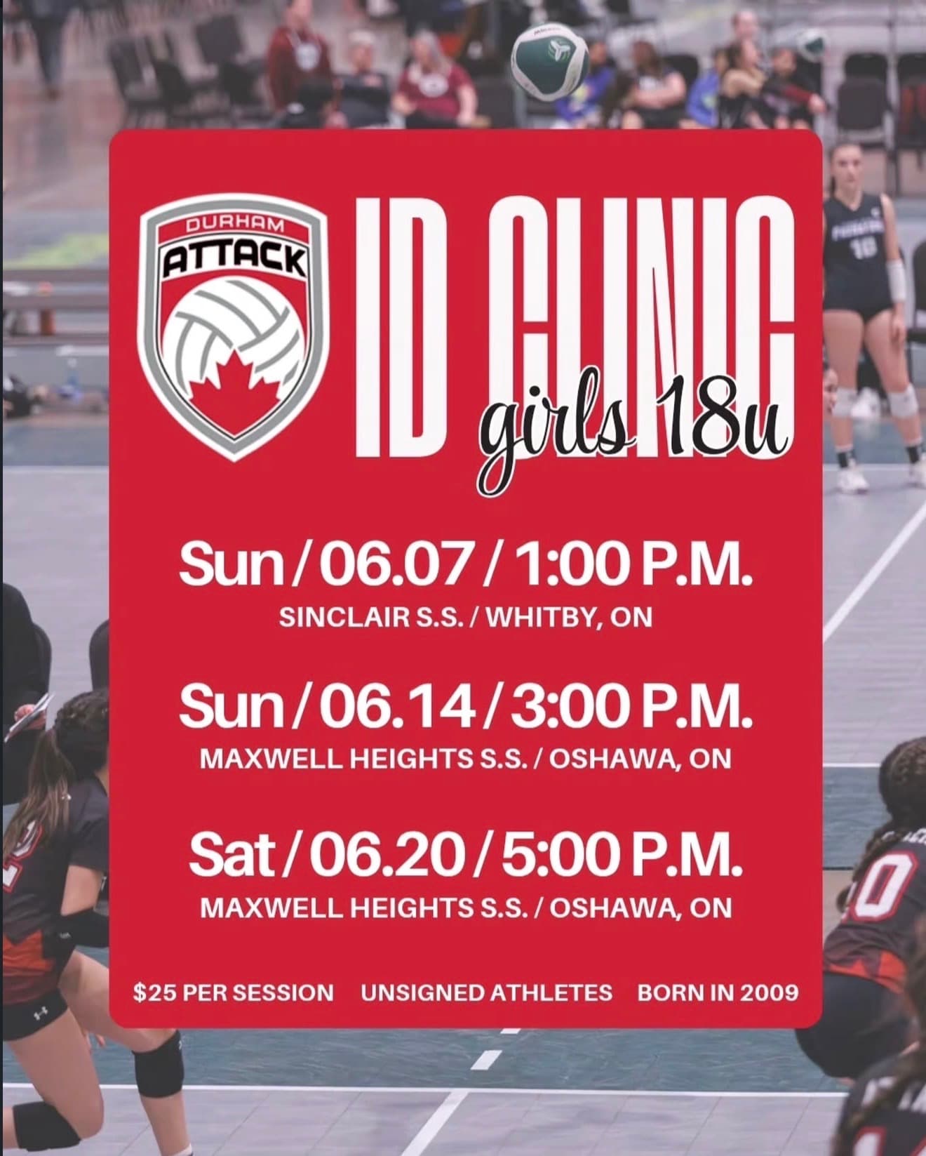Girls 18U ID Clinic - Session 2 flyer