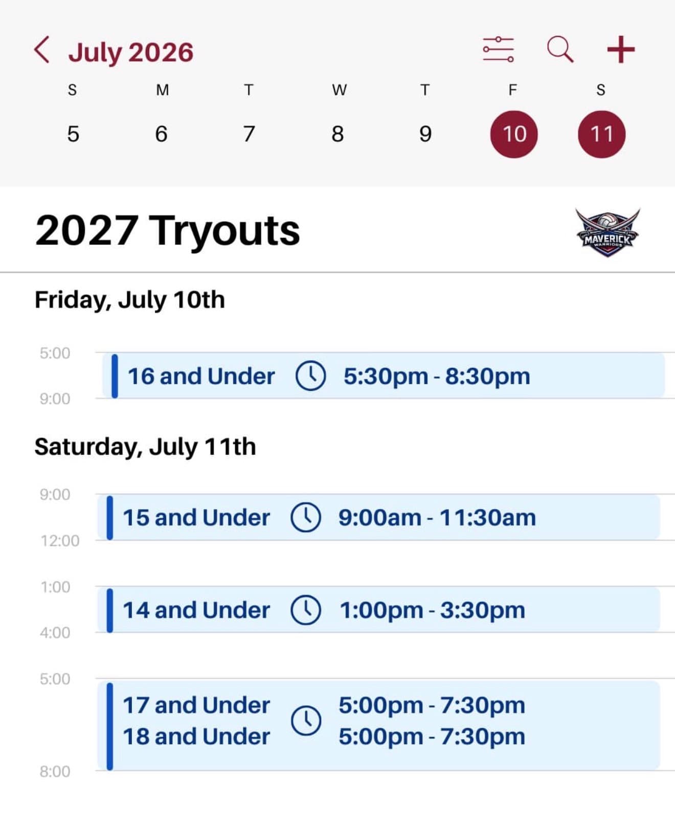2027 Tryouts - 18U flyer