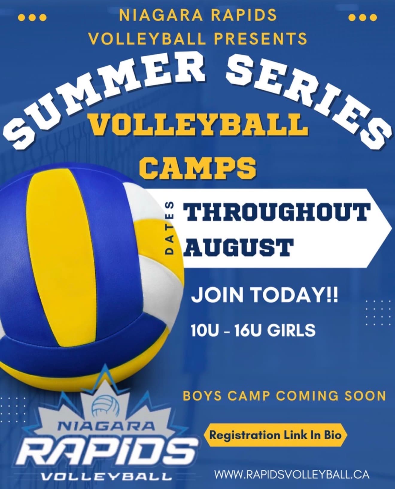 Summer Series Volleyball Camps (August 2026) flyer