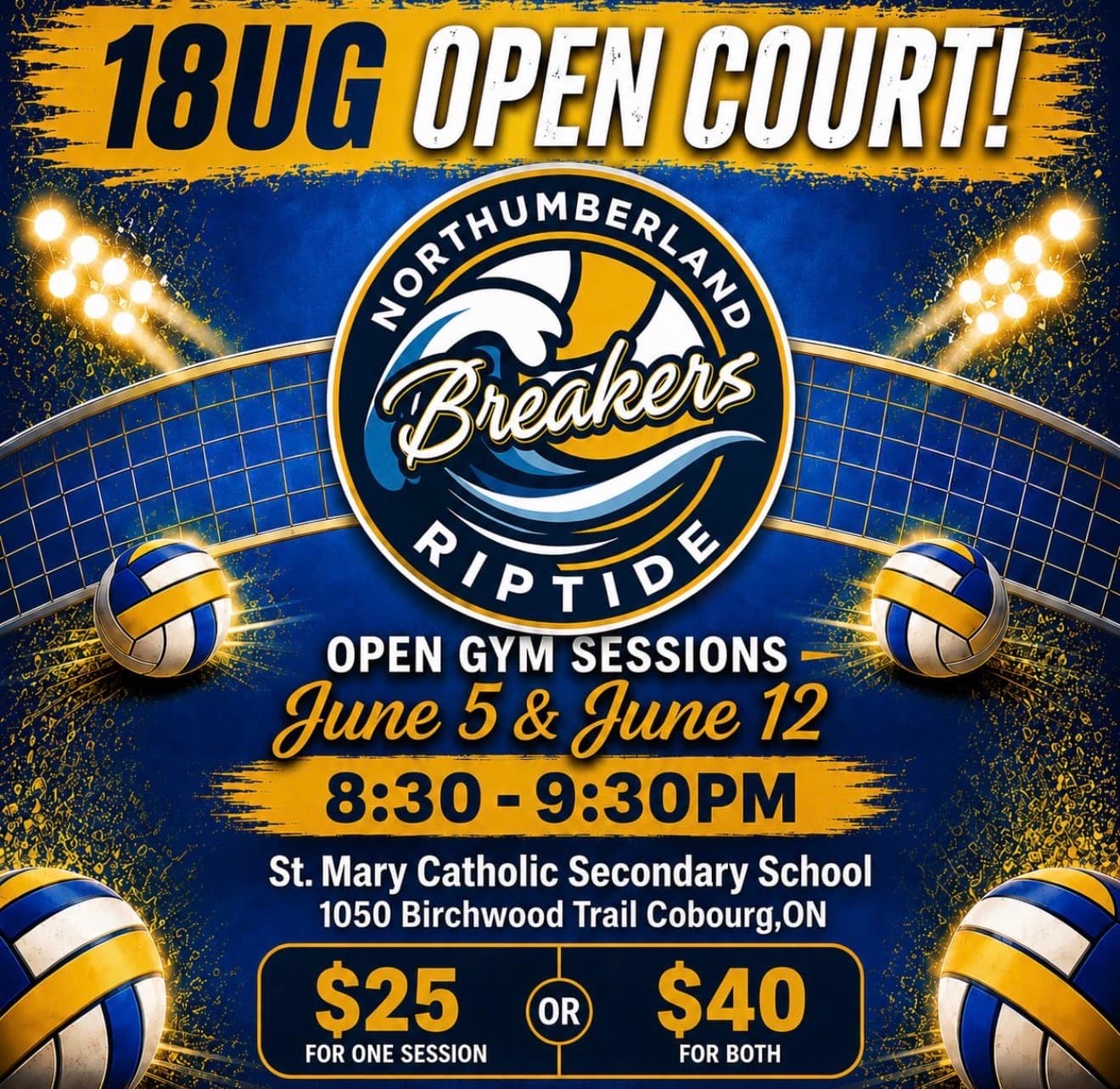 U18 Girls Riptide Open Court / Open Gym flyer