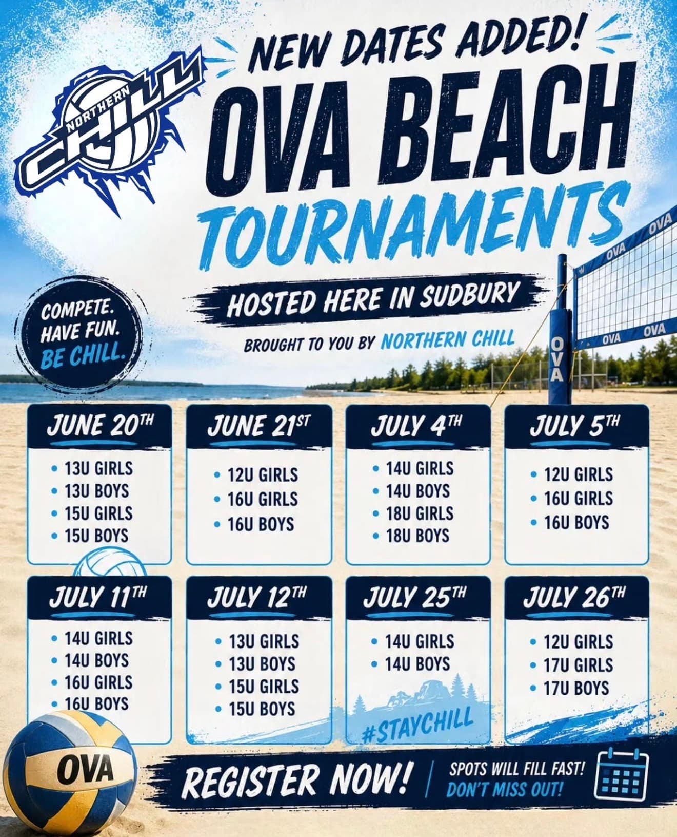 U16 Girls OVA Beach Tournament (Sudbury) flyer