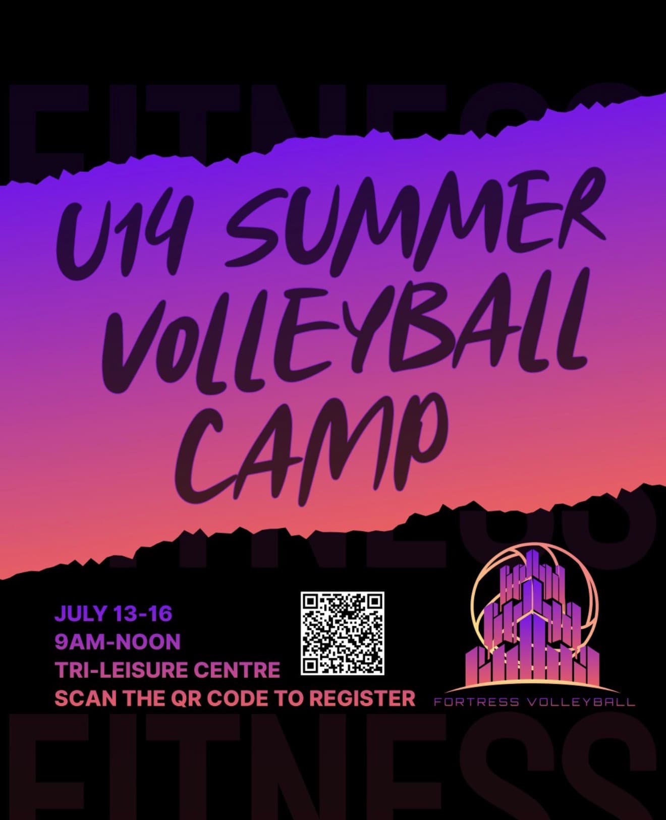 U14 Summer Volleyball Camp flyer
