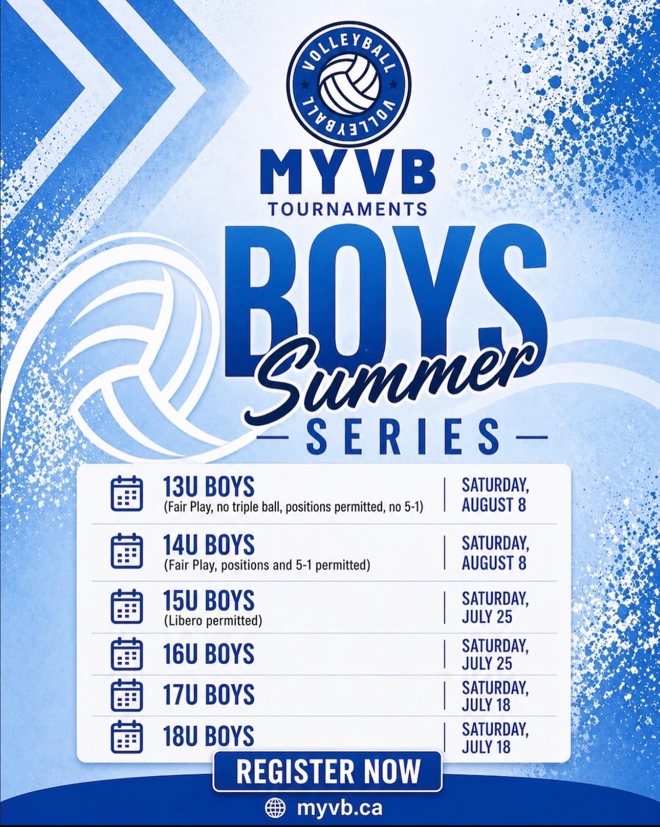 U18 Boys Tournament - Summer Series flyer