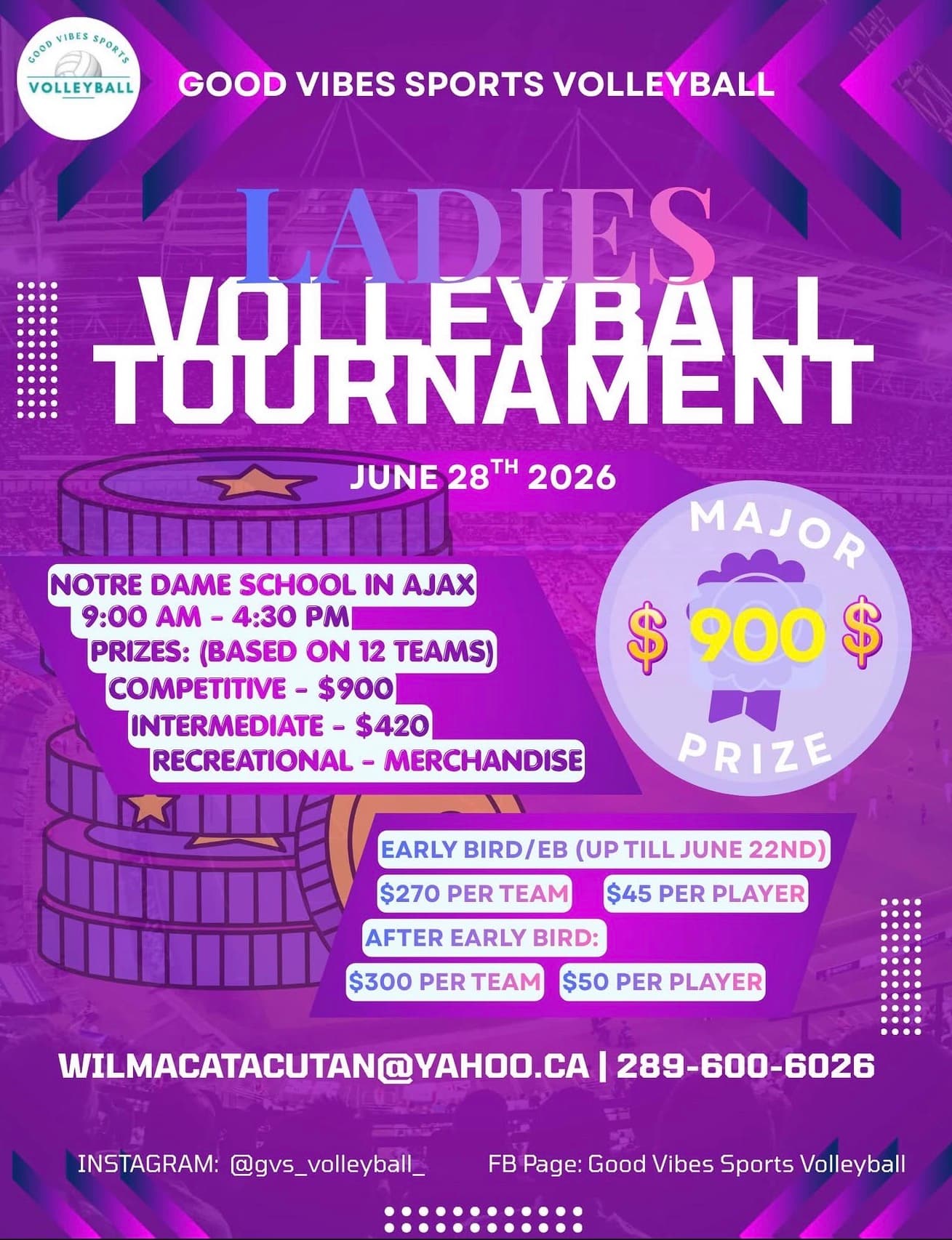 Ladies Volleyball Tournament flyer