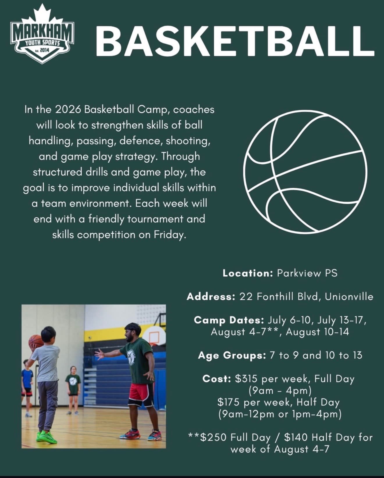 Open Basketball Summer Camp flyer