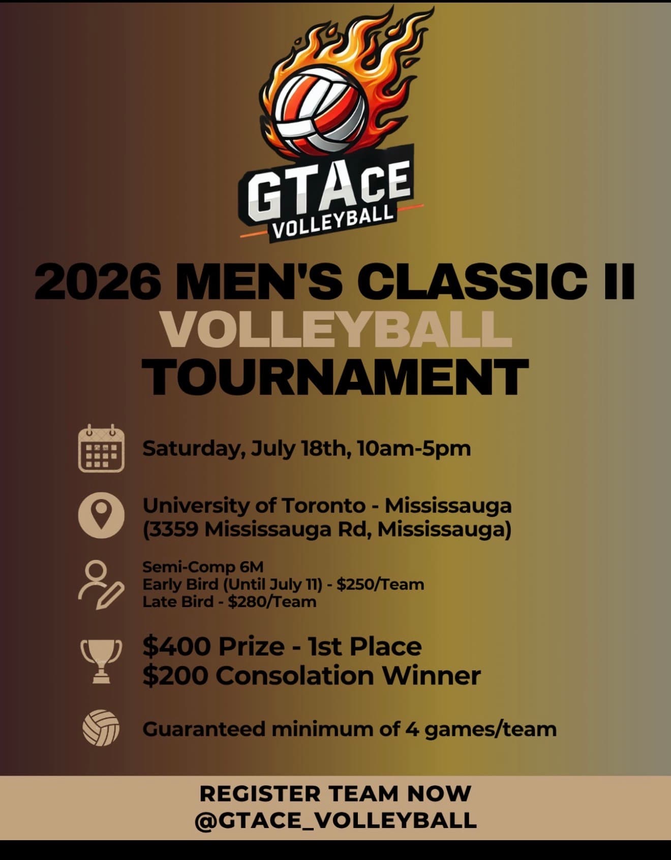 Adult Male Tournament flyer