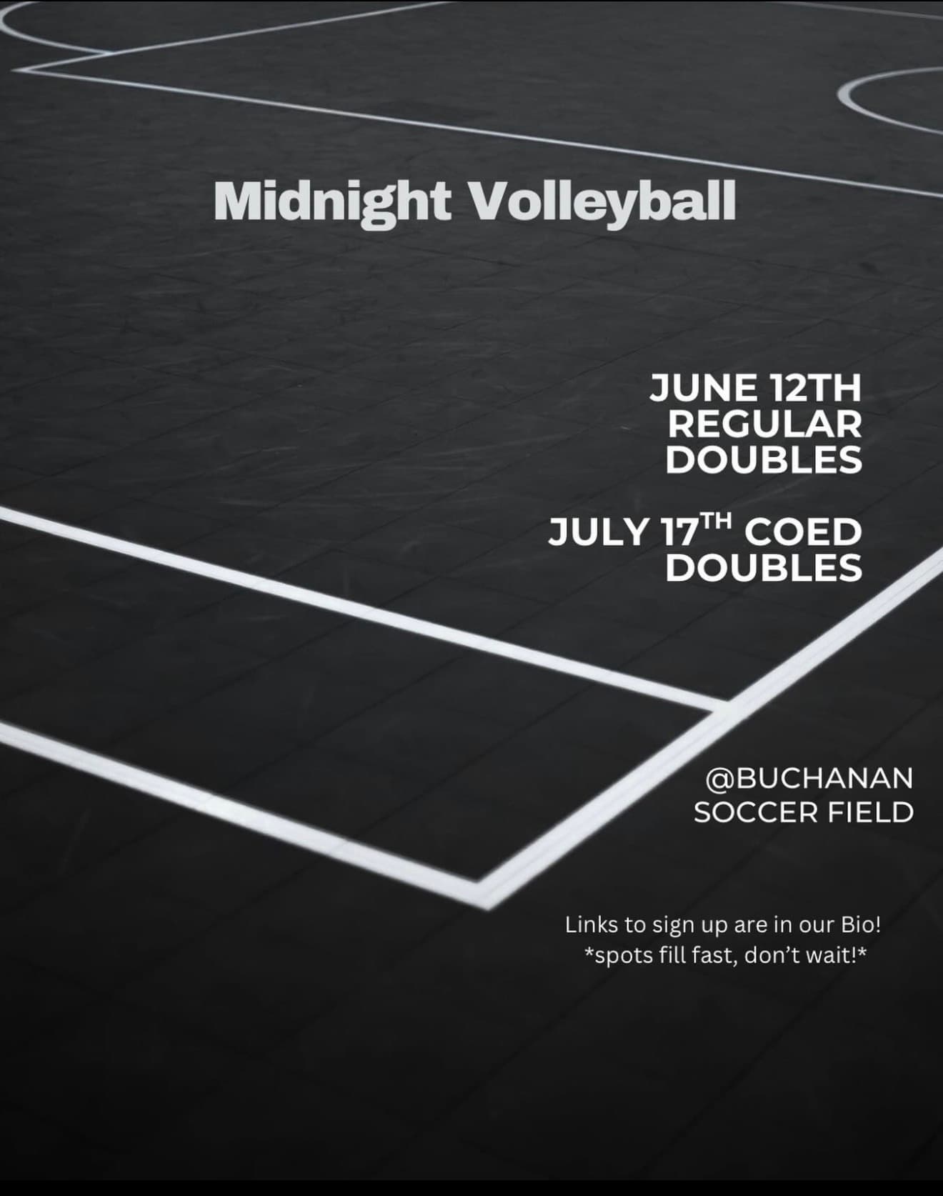 Open Coed Doubles Tournament flyer