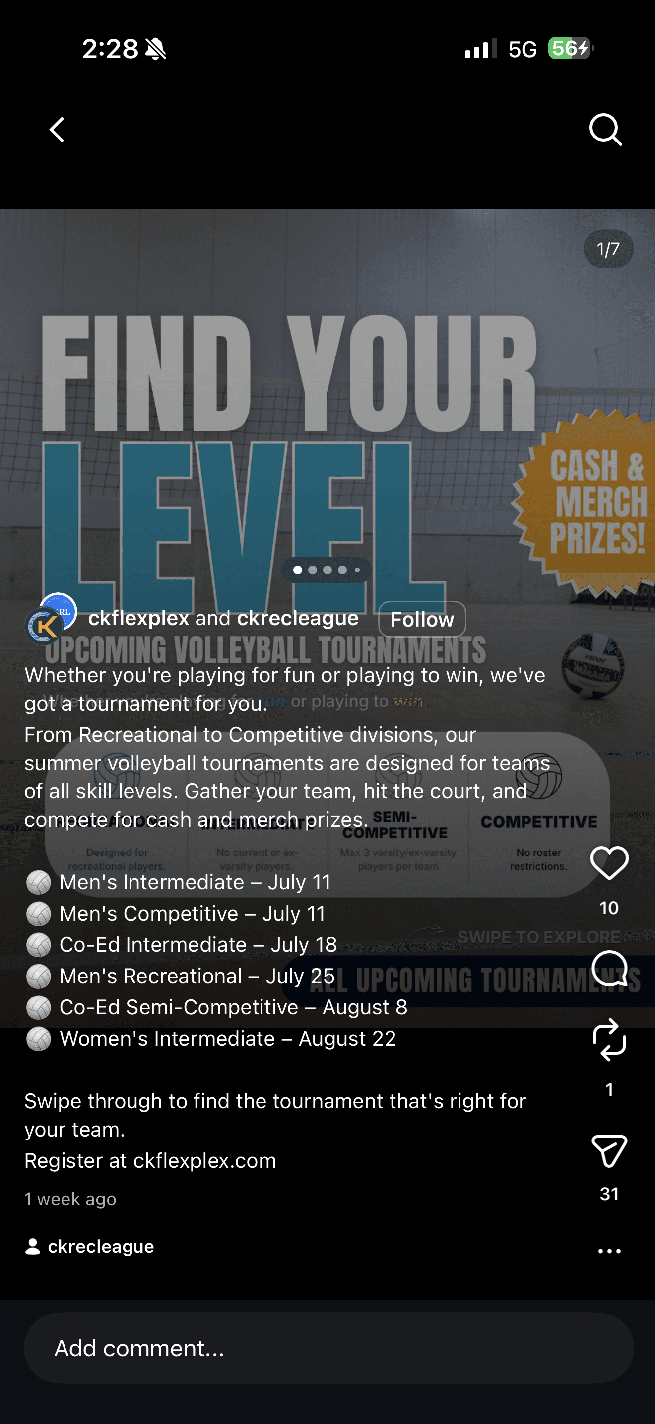 Men Competitive Tournament flyer